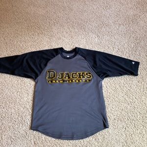 Youth D-JACKS (NJ baseball team) 3/4 sleeve shirt. Youth LARGE. BADGER brand